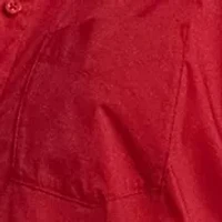 Tie Front Cotton Blend Shirtdress