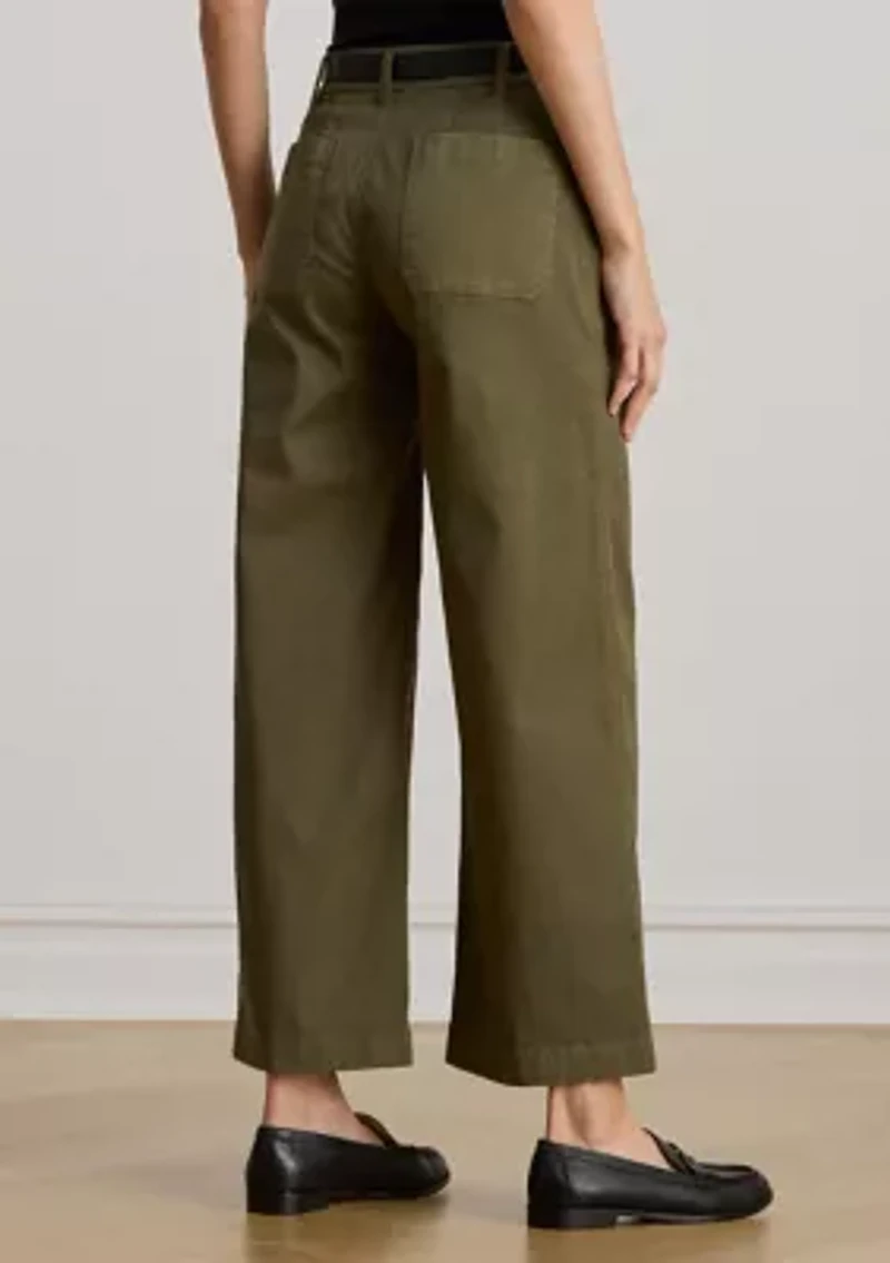 Women's Stretch Chino Wide-Leg Cropped Pants