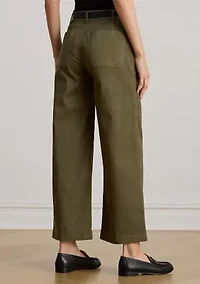 Women's Stretch Chino Wide-Leg Cropped Pants