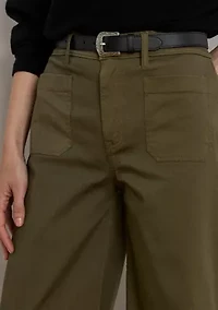 Women's Stretch Chino Wide-Leg Cropped Pants