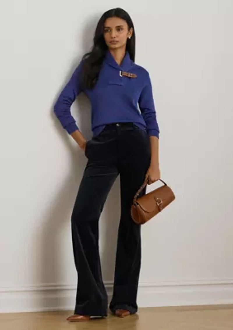 Buckle-Trim Cotton-Blend Sweater