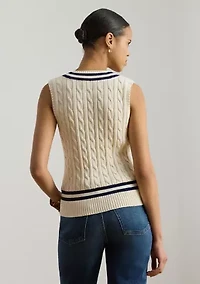 Women's Cable-Knit Cotton Cricket Sweater Vest