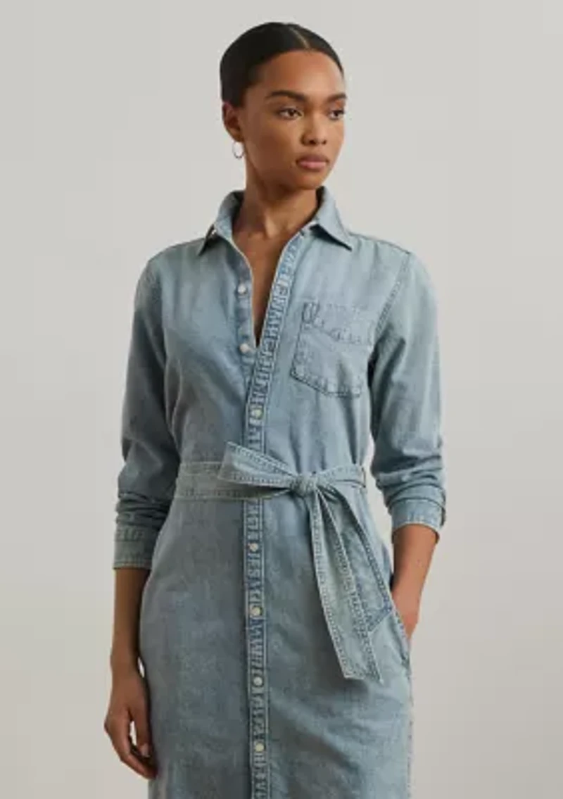Belted Denim Shirtdress