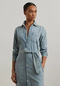 Belted Denim Shirtdress
