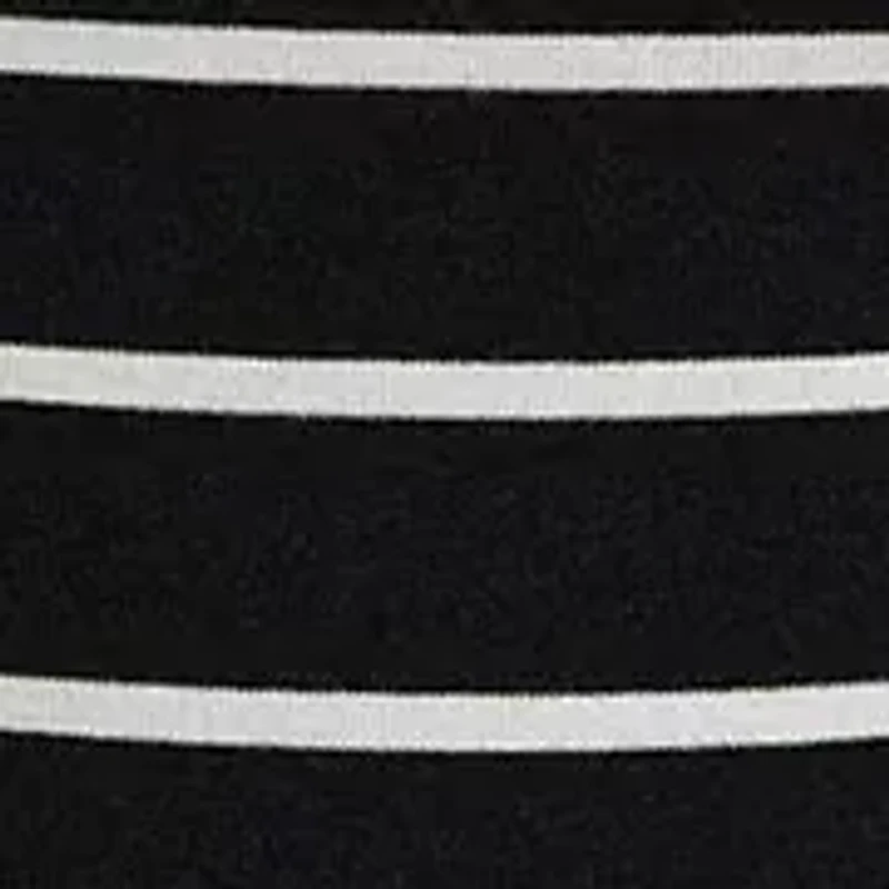 Women's Striped Cotton Elbow Sleeve V-Neck T-Shirt