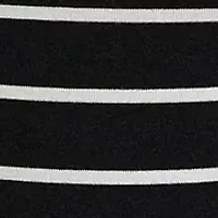 Women's Striped Cotton Elbow Sleeve V-Neck T-Shirt