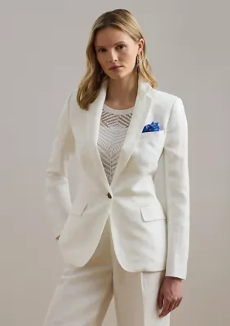 Linen Blend Twill Blazer