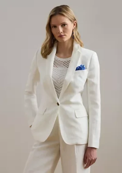 Linen Blend Twill Blazer