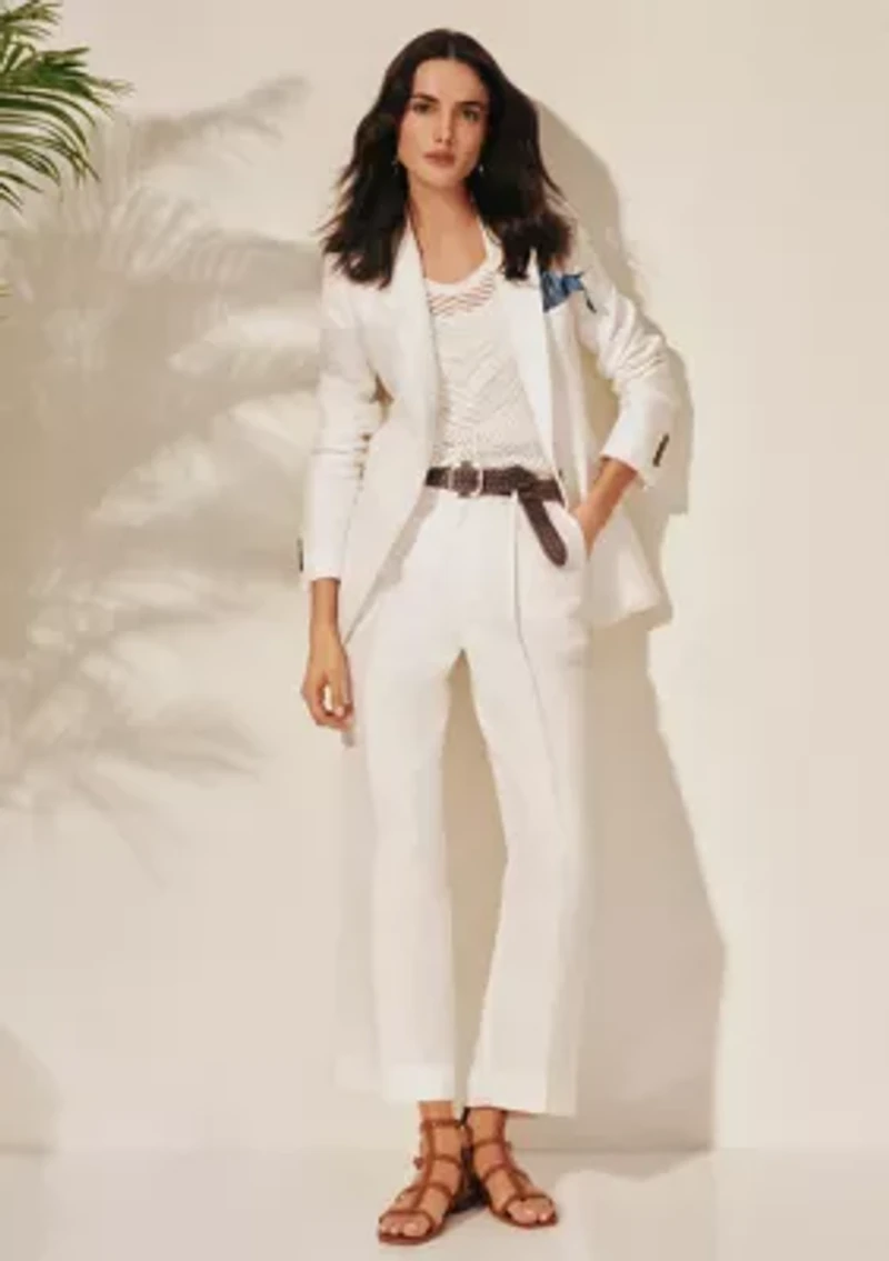Linen Blend Twill Blazer