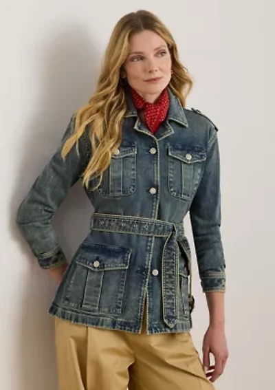 Women's Belted Denim Field Jacket