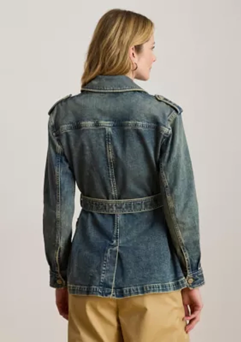 Women's Belted Denim Field Jacket