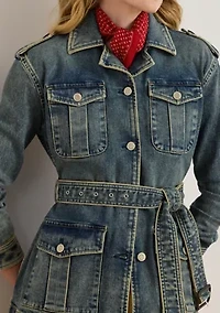 Women's Belted Denim Field Jacket