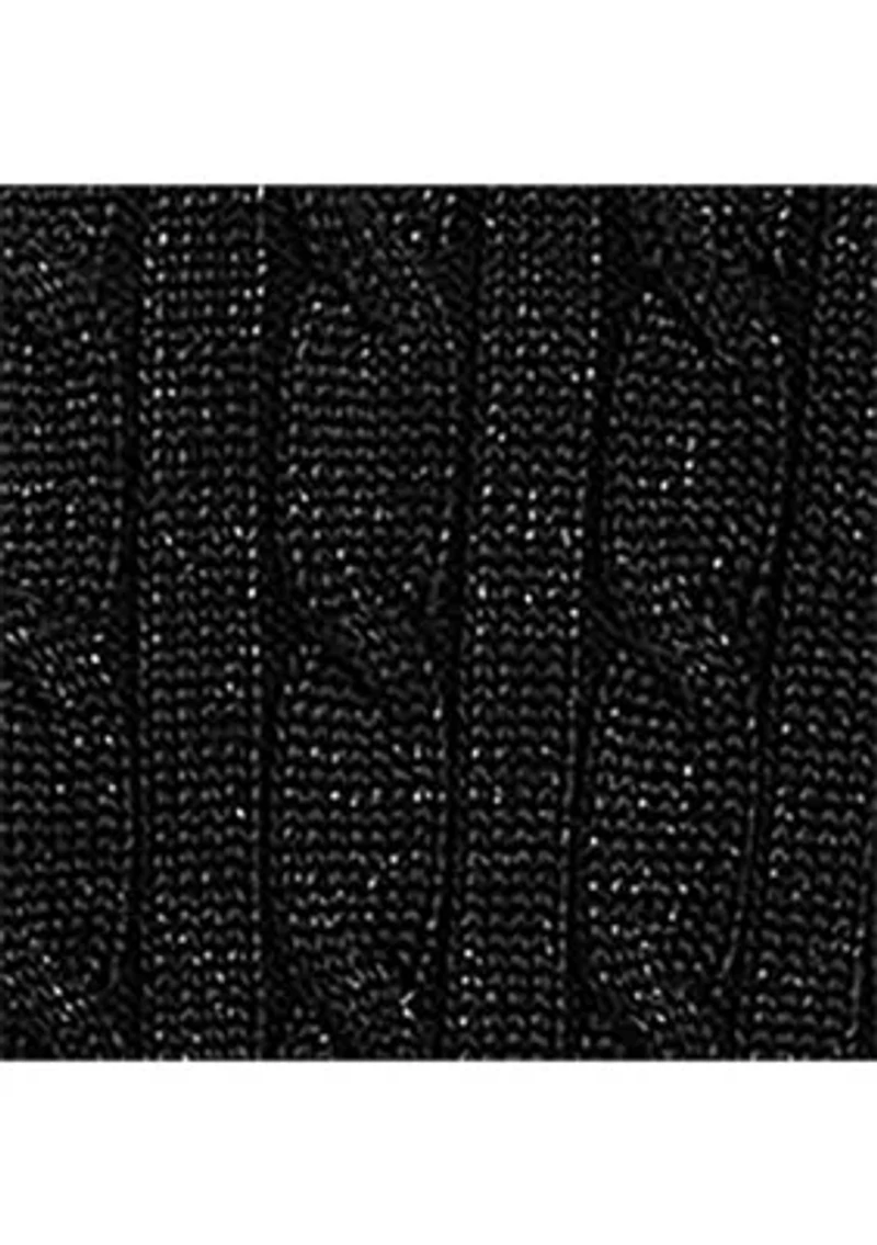 Women's Metallic Cable-Knit Polo Sweater