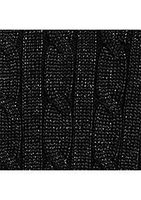 Women's Metallic Cable-Knit Polo Sweater