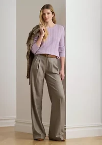 Women's Pointelle-Knit Cotton-Blend Sweater