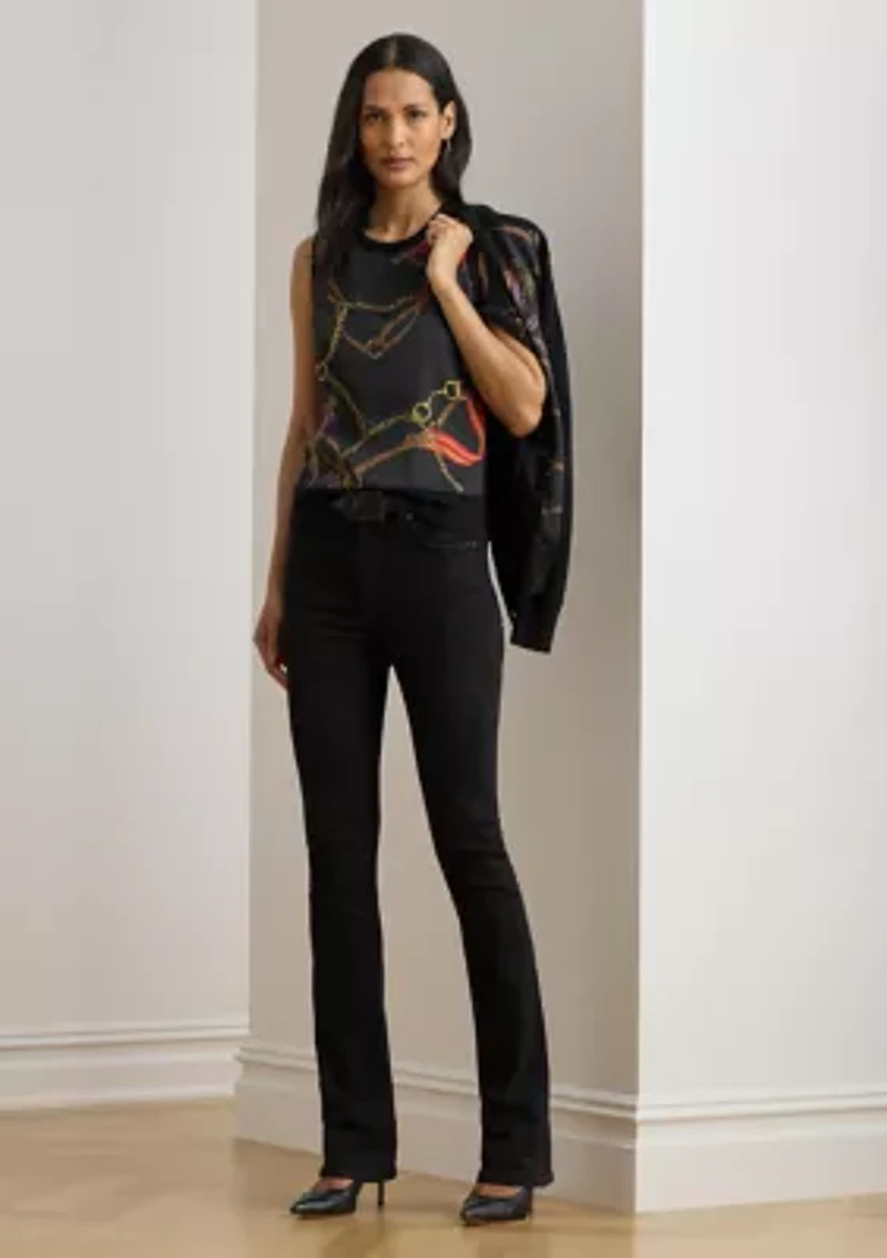 Women's Belting-Print Sleeveless Sweater