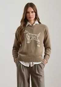 Women's Intarsia-Knit English Setter Sweater