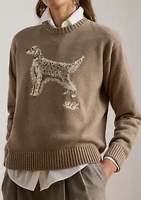 Women's Intarsia-Knit English Setter Sweater