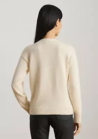 Women's Embroidered Cotton Crewneck Sweater