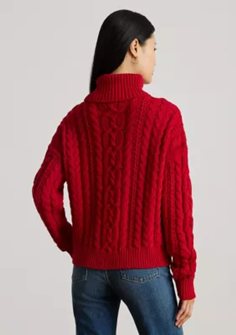Women's Cable-Knit Turtleneck Sweater