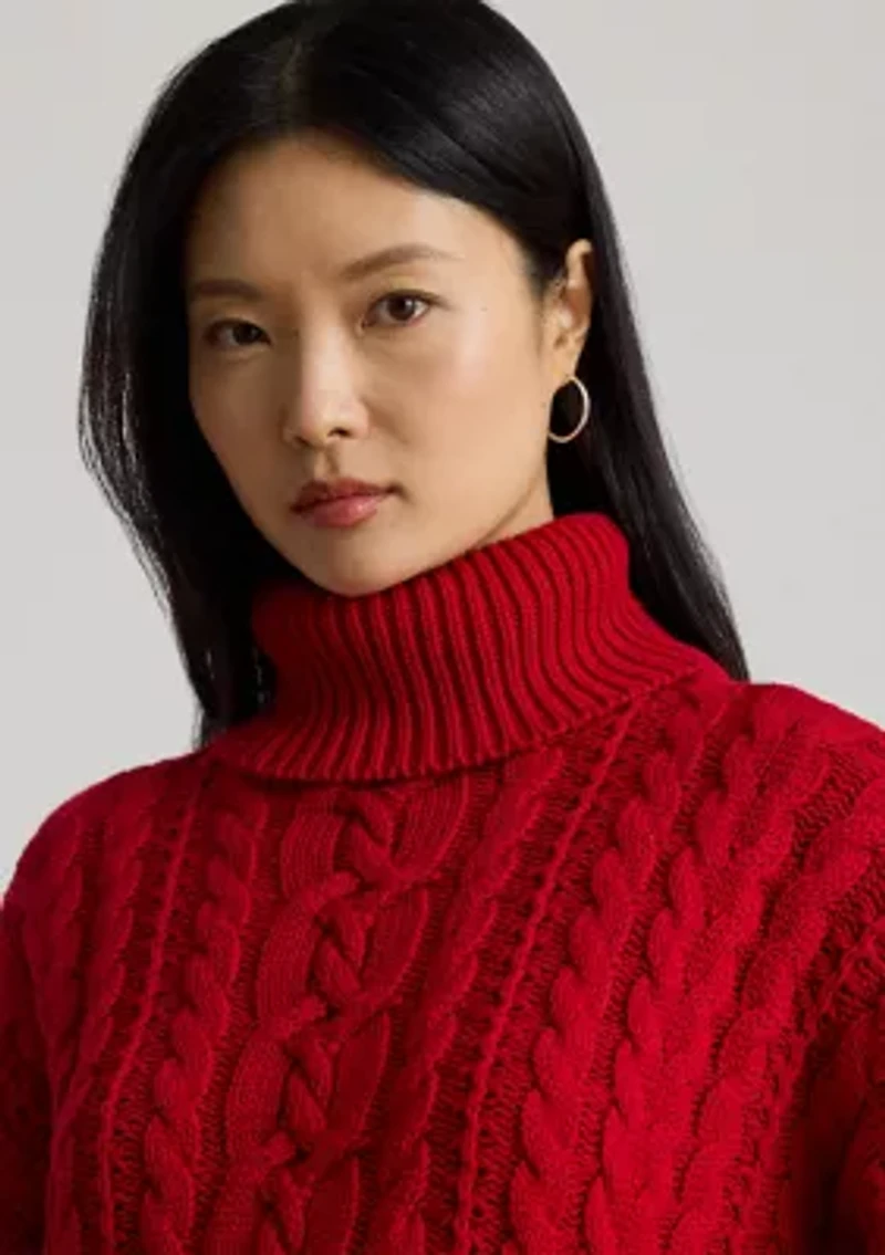 Women's Cable-Knit Turtleneck Sweater