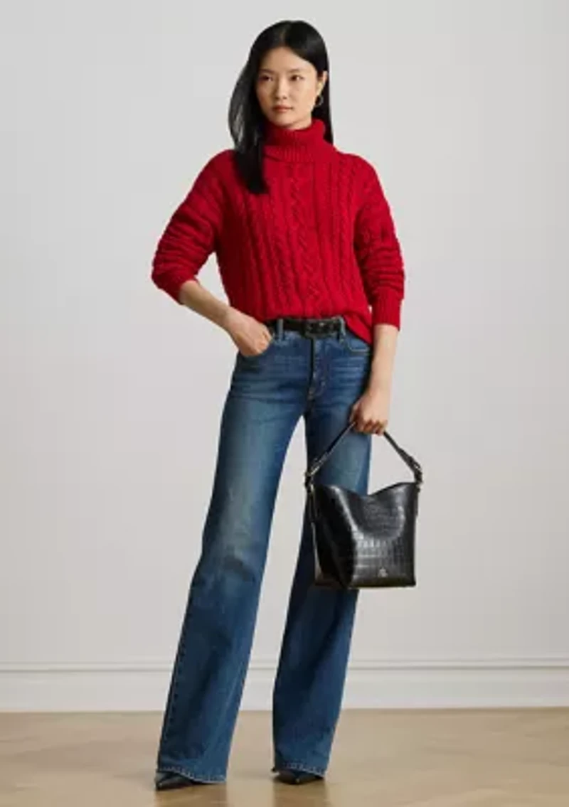 Women's Cable-Knit Turtleneck Sweater