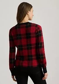 Women's Plaid Cotton-Blend Sweater