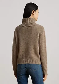Women's Buckle-Trim Mélange Turtleneck Sweater