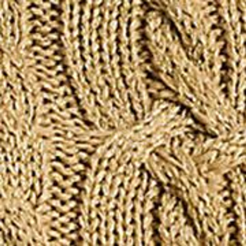 Women's Metallic Cable-Knit Turtleneck Sweater