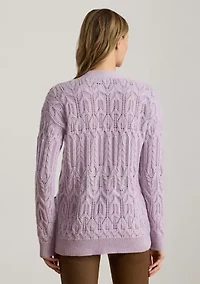 Women's Pointelle Wool-Blend V-Neck Cardigan