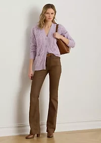 Women's Pointelle Wool-Blend V-Neck Cardigan