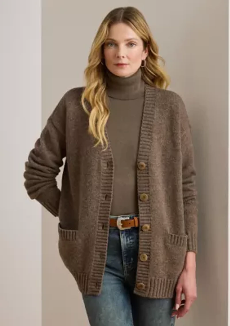 Women's Wool-Blend V-Neck Cardigan