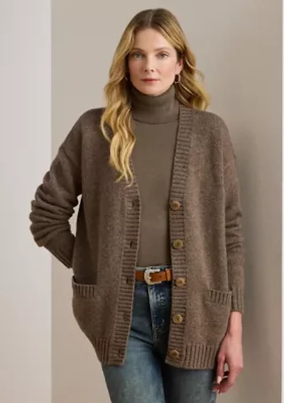 Women's Wool-Blend V-Neck Cardigan