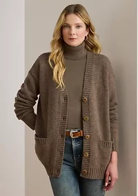Women's Wool-Blend V-Neck Cardigan