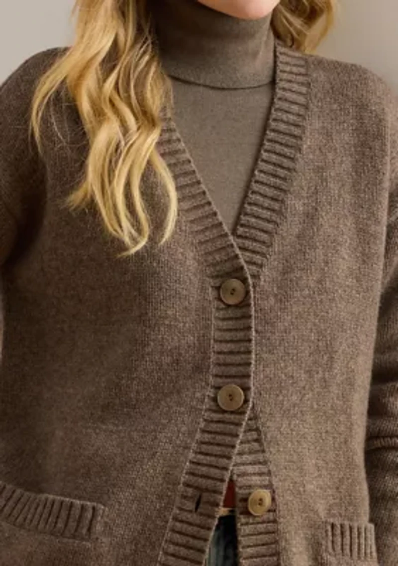 Women's Wool-Blend V-Neck Cardigan