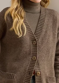 Women's Wool-Blend V-Neck Cardigan