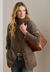 Women's Wool-Blend V-Neck Cardigan