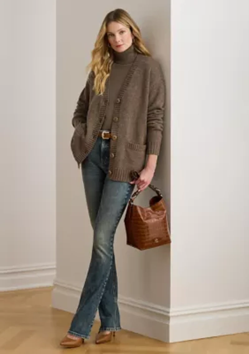 Women's Wool-Blend V-Neck Cardigan