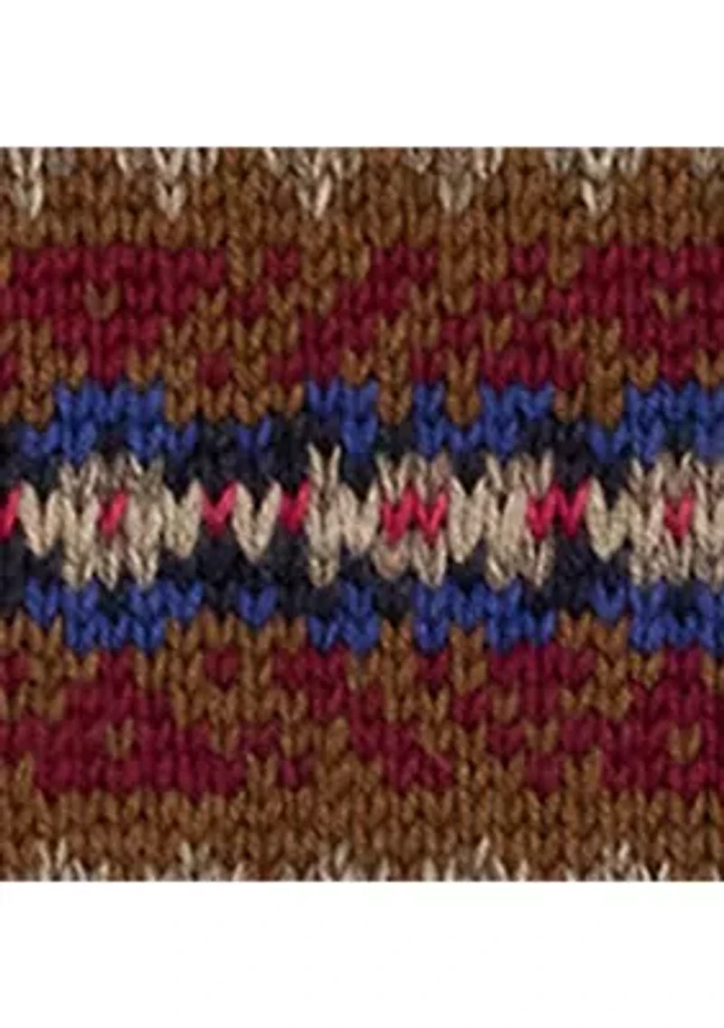 Women's Fair Isle Cotton-Linen V-Neck Sweater