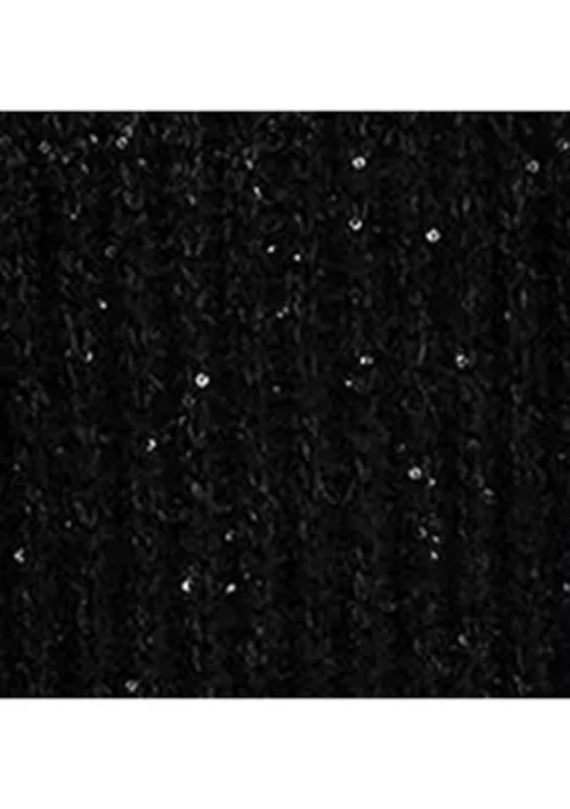 Women's Sequined Rib-Knit V-Neck Sweater