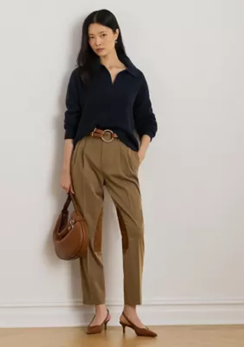 Women's Wool-Blend Polo Sweater