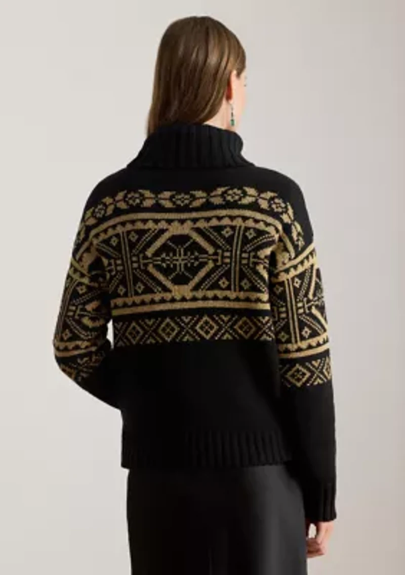 Women's Fair Isle Wool-Blend Turtleneck Sweater