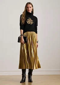 Women's Embroidered-Logo Wool-Blend Turtleneck