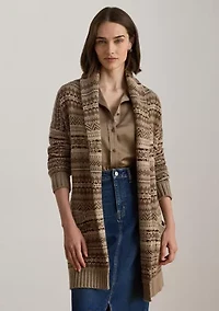 Women's Fair Isle Belted Wool-Blend Cardigan