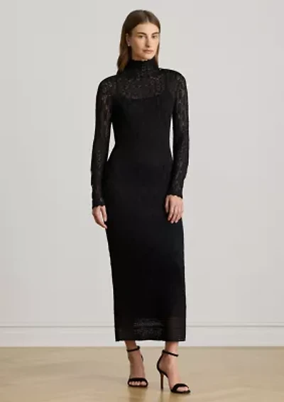 Women's Pointelle Knit Turtleneck Sweater Dress