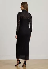 Women's Pointelle Knit Turtleneck Sweater Dress