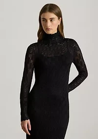 Women's Pointelle Knit Turtleneck Sweater Dress