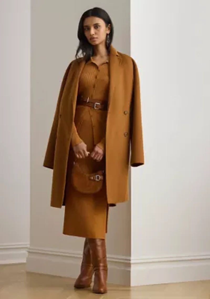 Rib-Knit Pencil Midi Skirt