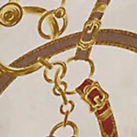 Belting-Print Twill Shirtdress