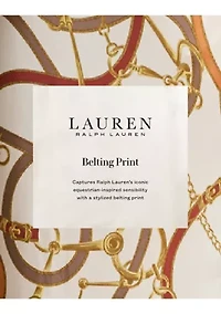 Belting-Print Twill Shirtdress